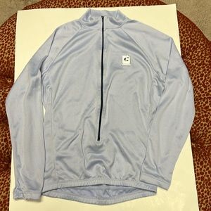 Cannondale ladies, large long sleeve, Cycling jersey in lavender, 3/4 zipper.